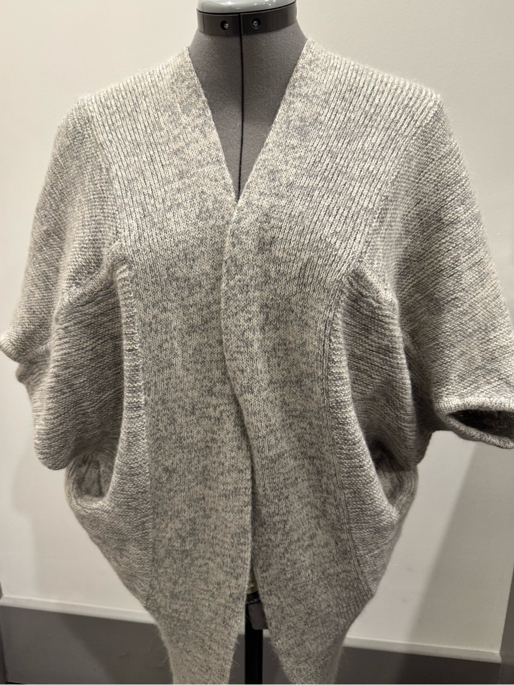 Babaton Italian Mohair Wool Blend Cocoon Cardigan Grey XXS/XS